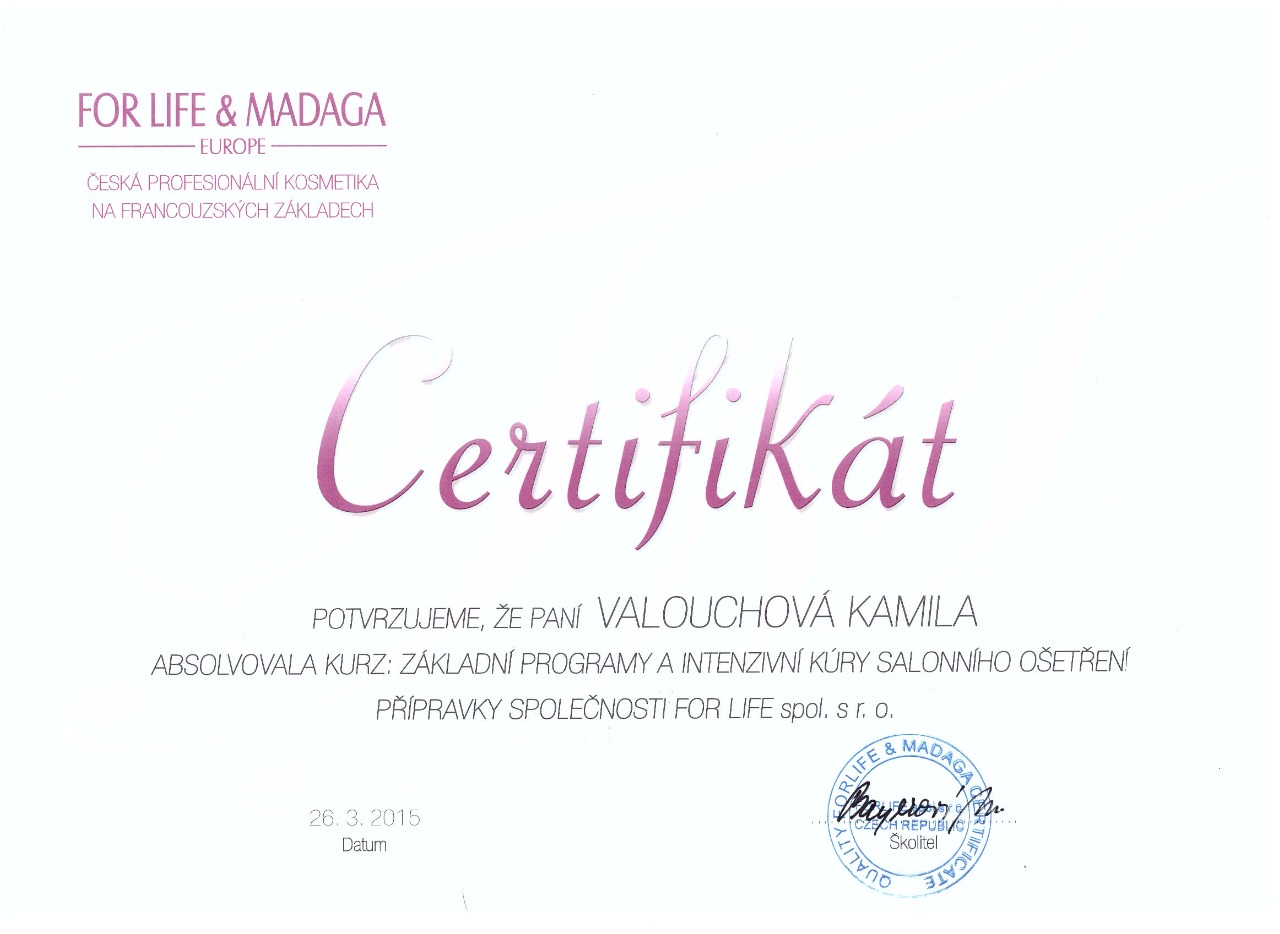 Certifikát For Life